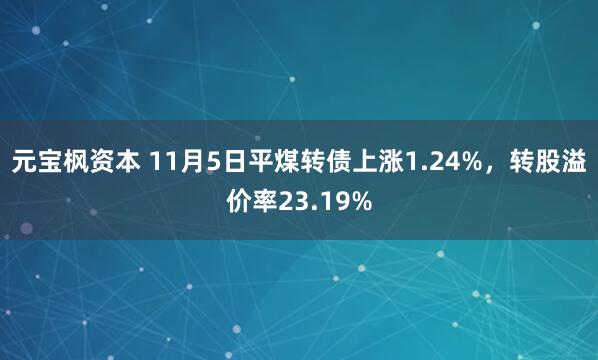 元宝枫资本 11月5日平煤转债上涨1.24%，转股溢价率23.19%