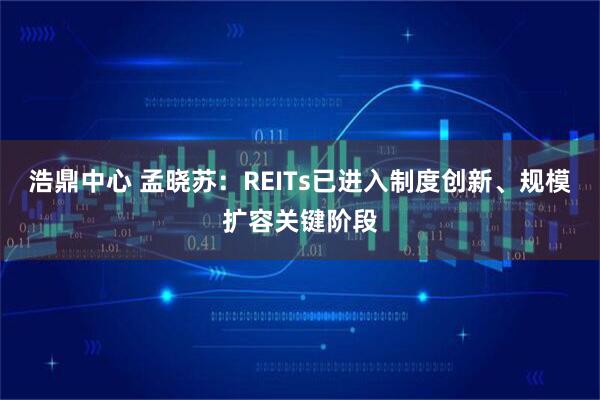 浩鼎中心 孟晓苏：REITs已进入制度创新、规模扩容关键阶段
